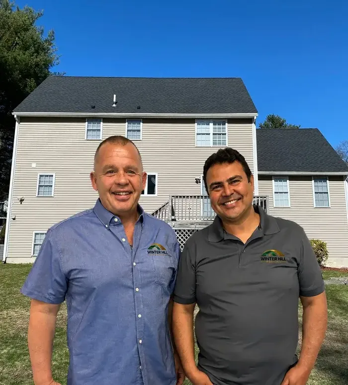 Gustavo Cardoso and Robert, founders of Winter Hill Roofing